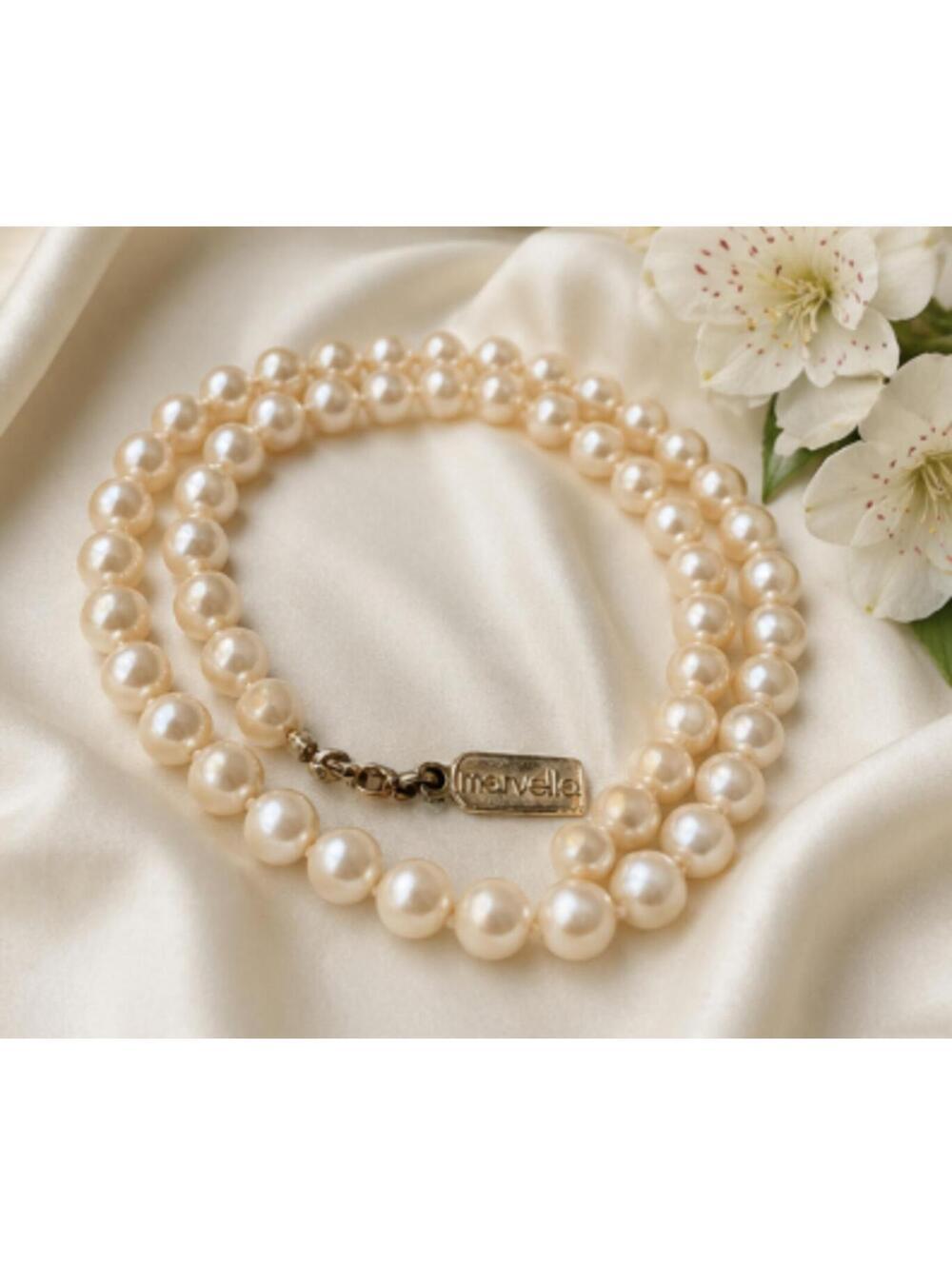 Vintage Marvella Faux Pearl Necklace (Mid-Century / 70s–80s) - Picture 8 of 8